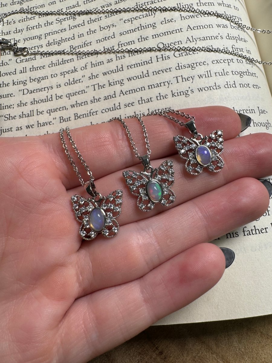Opal Butterfly Necklace Adjustable | Copper Ashes