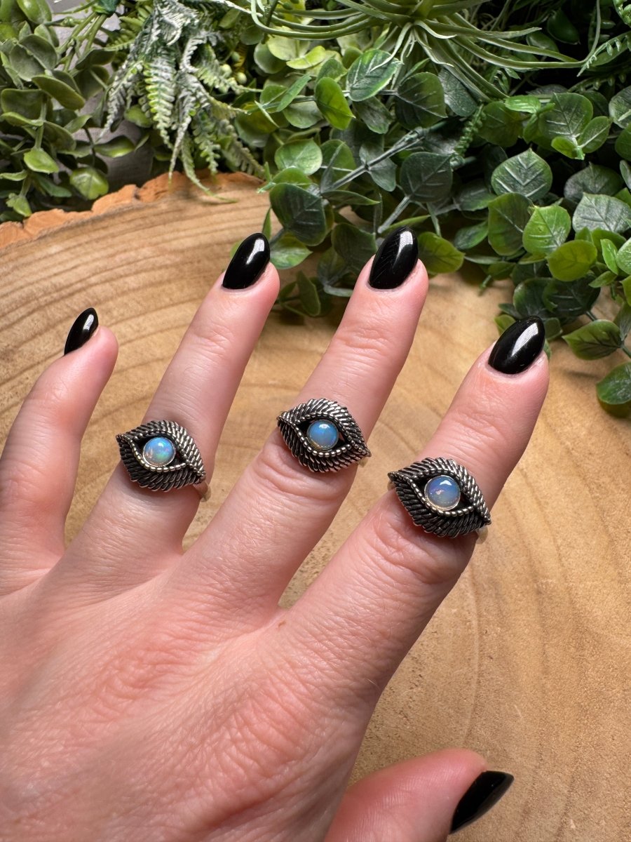 Opal Evil Eye Ring Adjustable | Copper Ashes