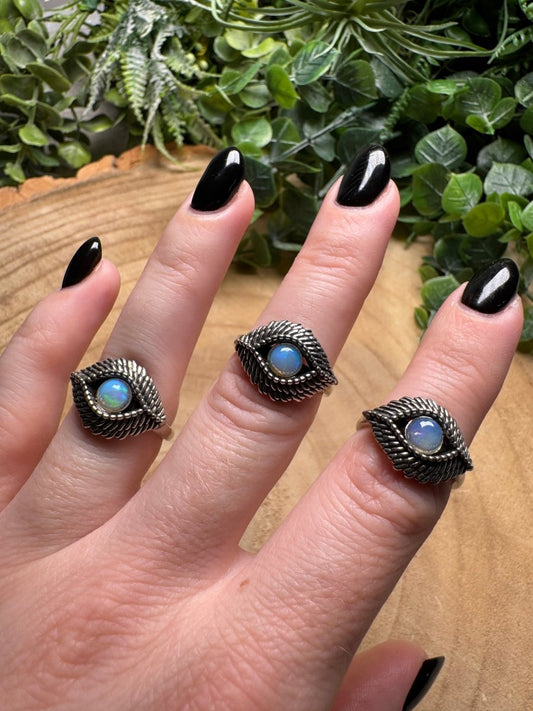 Opal Evil Eye Ring Adjustable | Copper Ashes