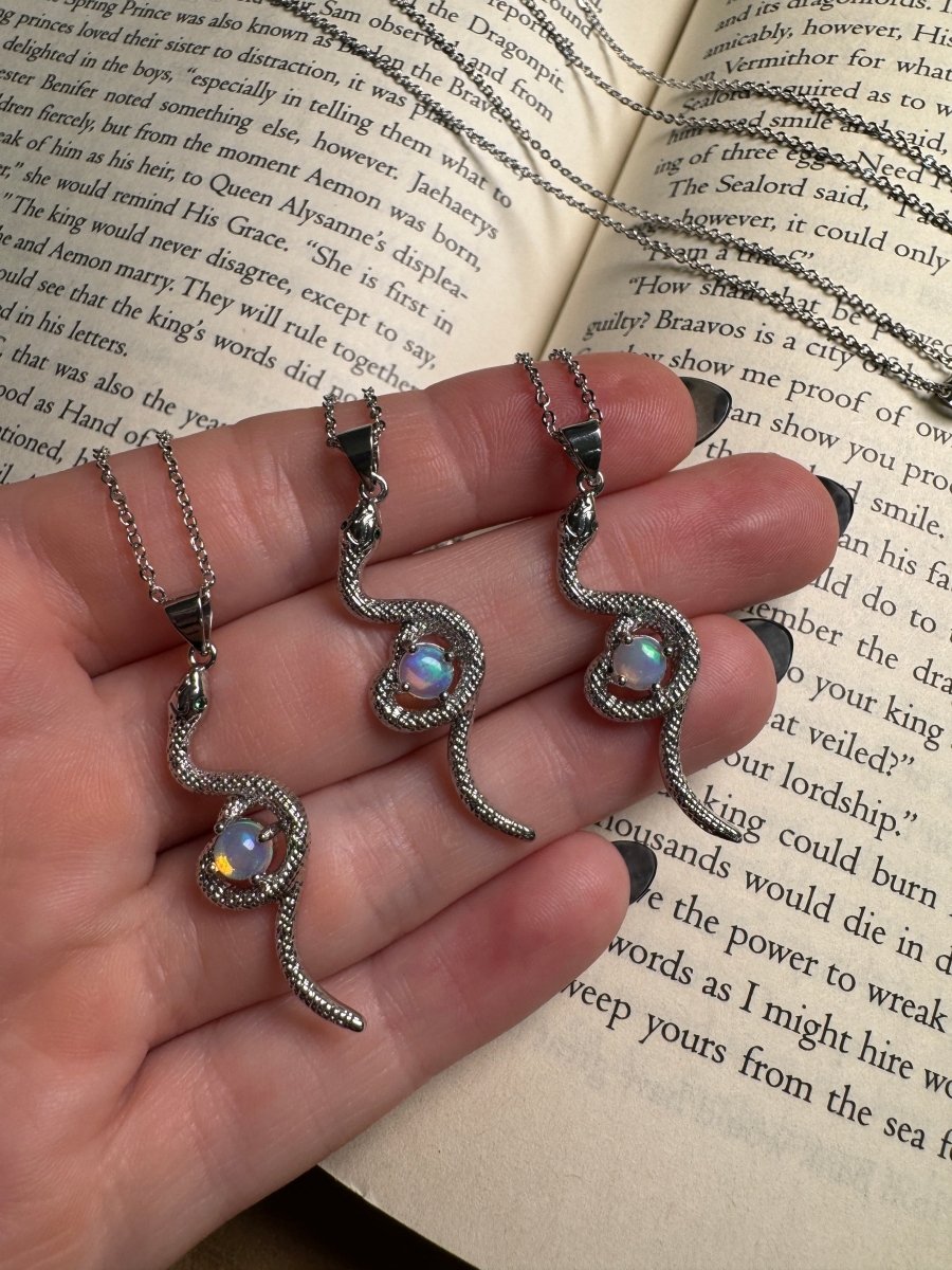 Opal Snake Necklace Adjustable | Copper Ashes