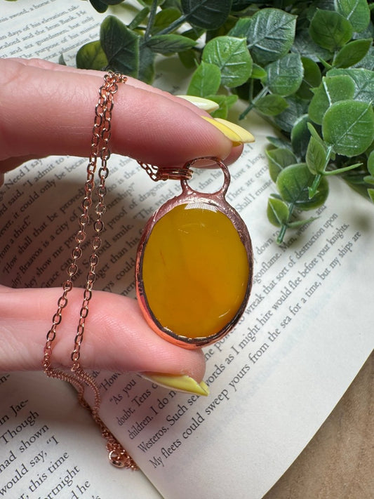 Orange Agate Necklace | Copper Ashes