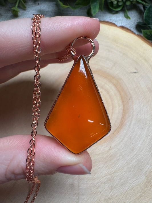 Orange Agate Necklace | Copper Ashes