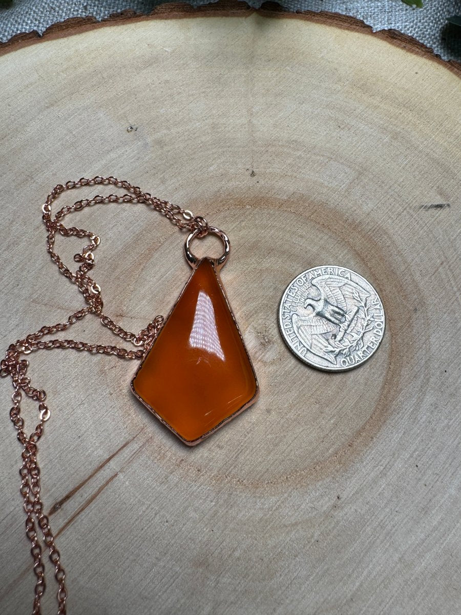 Orange Agate Necklace | Copper Ashes