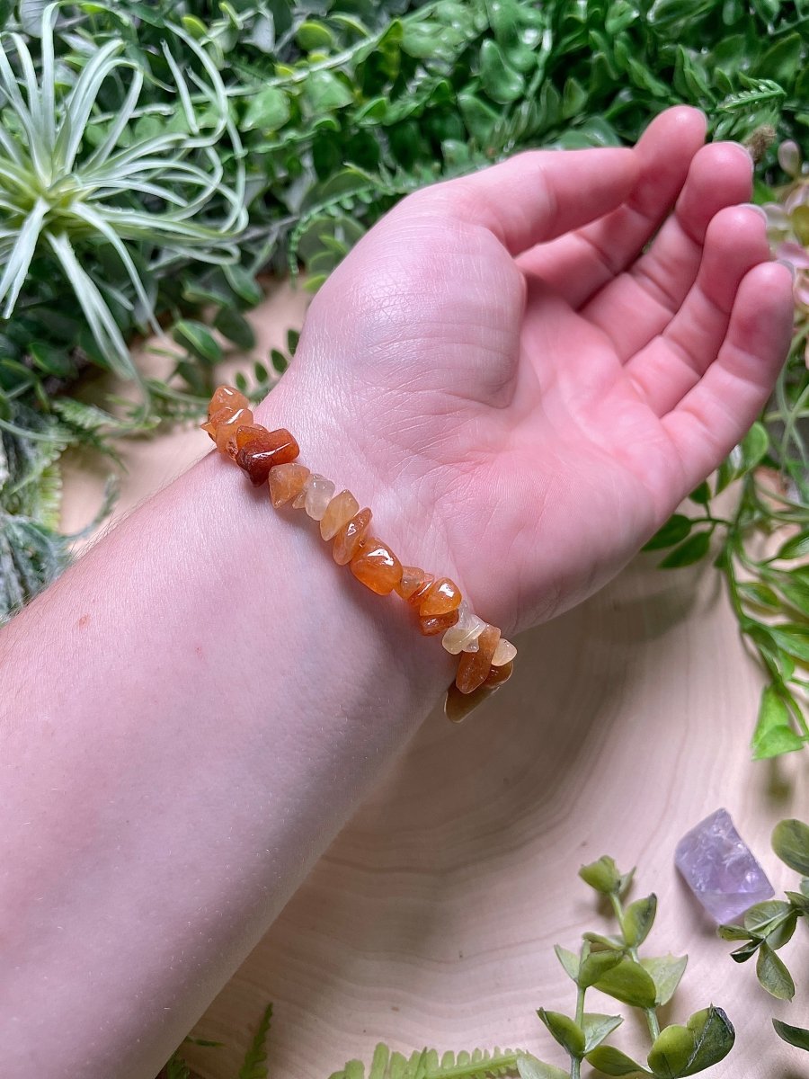 Orange Aventurine Chip Bracelet | Copper Ashes