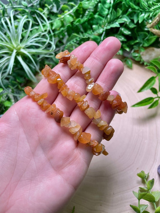 Orange Aventurine Chip Bracelet | Copper Ashes
