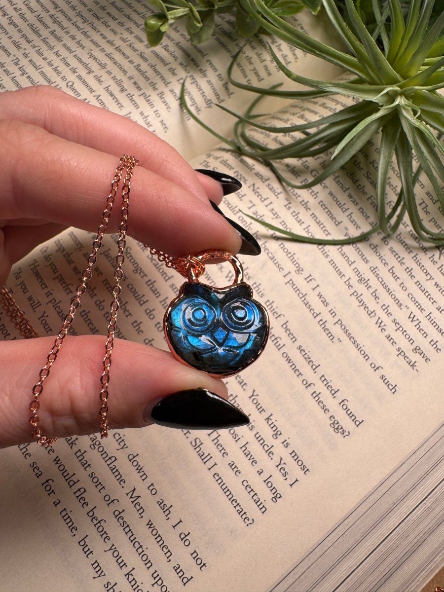Owl Labradorite Necklace | Copper Ashes