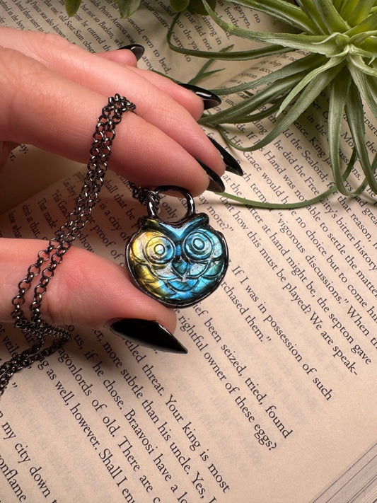 Owl Labradorite Necklace | Copper Ashes