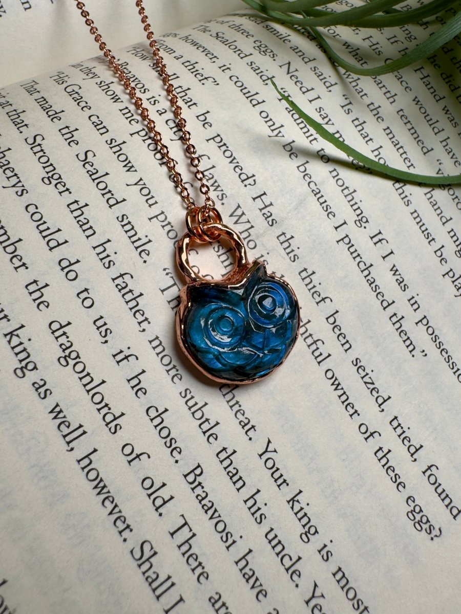 Owl Labradorite Necklace | Copper Ashes