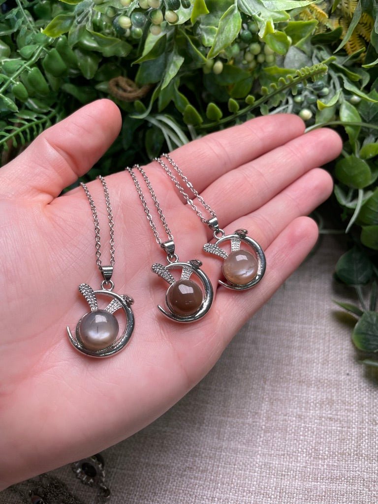 Peach Moonstone Necklace | Copper Ashes