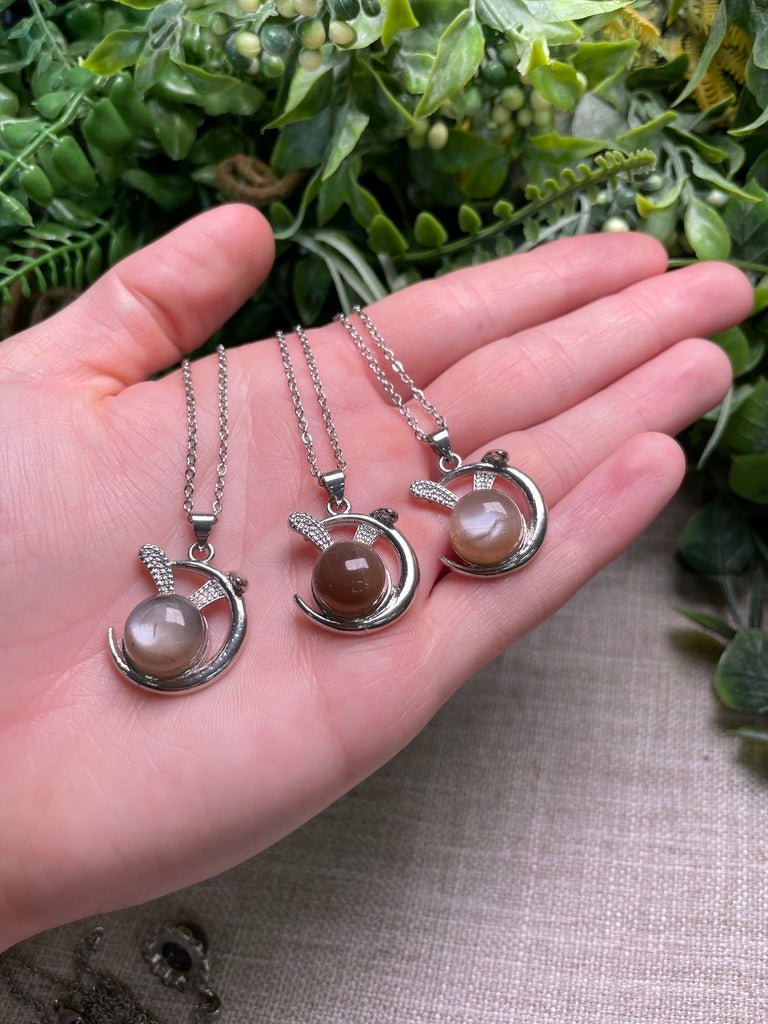 Peach Moonstone Necklace | Copper Ashes