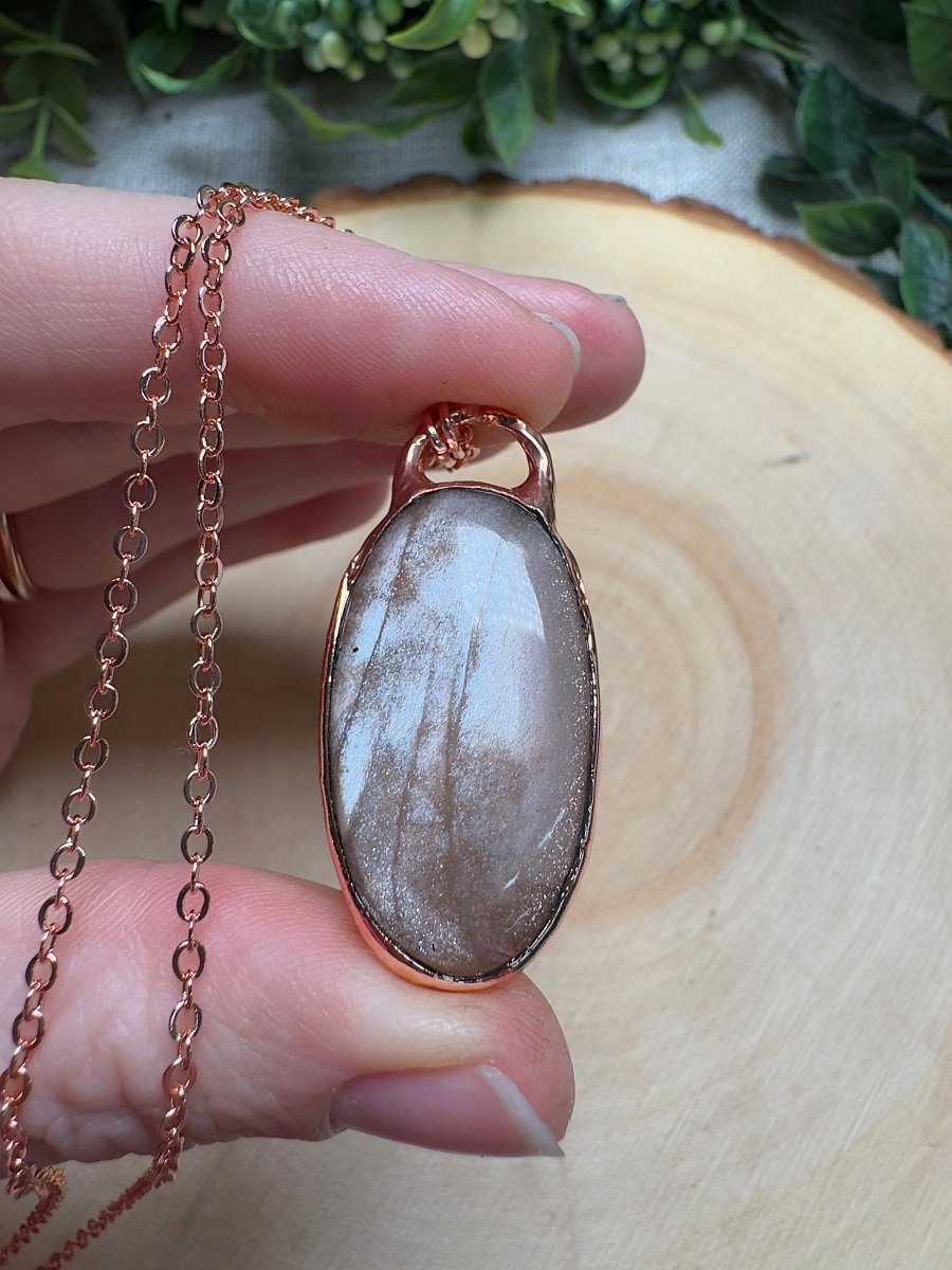 Peach Moonstone Necklace | Copper Ashes