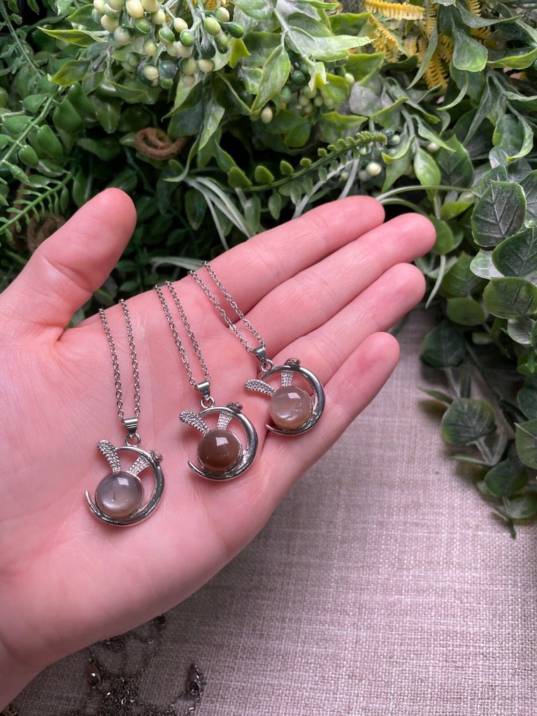 Peach Moonstone Necklace | Copper Ashes