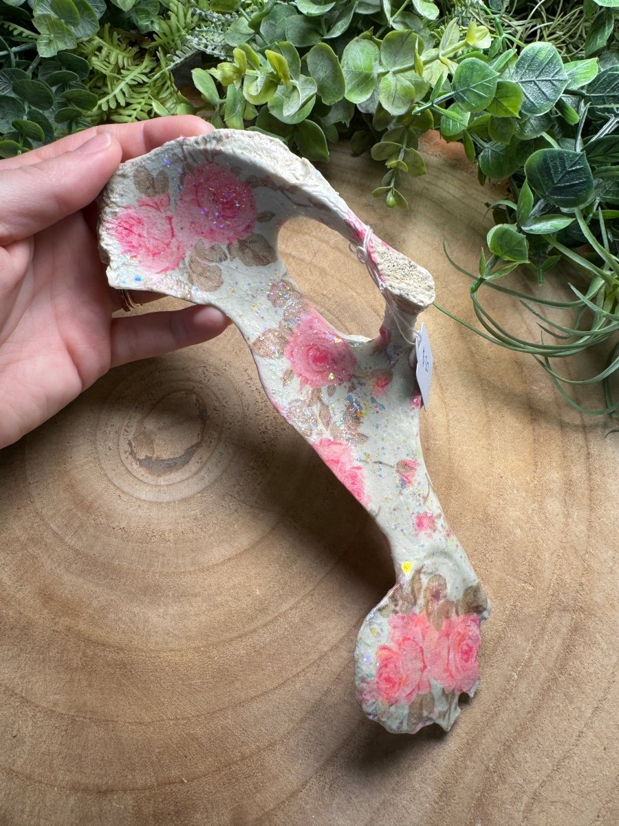 Pelvis Bone Piece- Hand Decorated | Copper Ashes