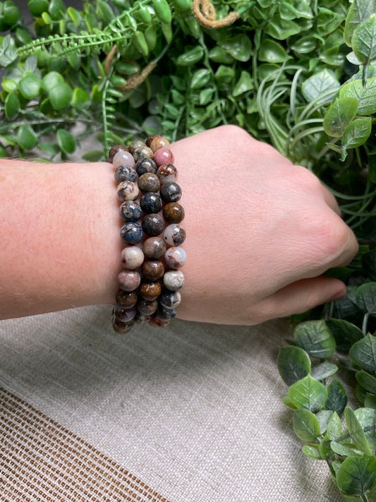 Pietersite 8mm Beaded Bracelet | Copper Ashes