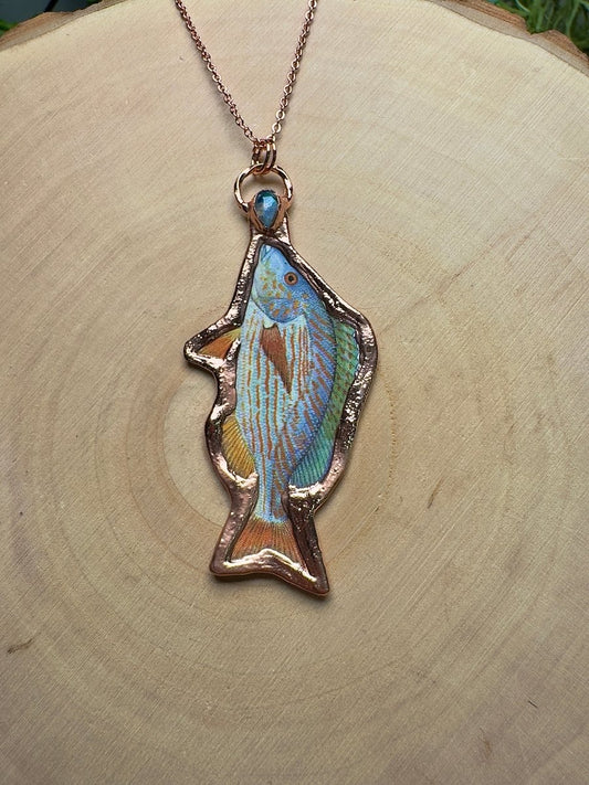 Pigfish and Moonstone Necklace | Copper Ashes