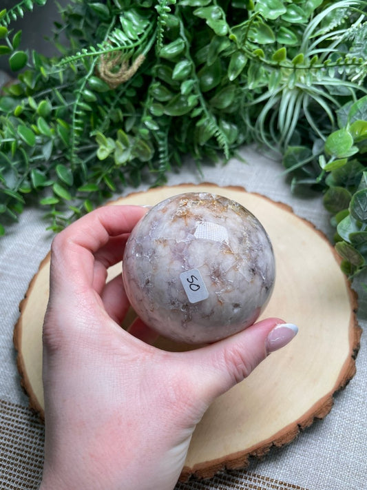 Pink Amethyst Mix Sphere | Copper Ashes