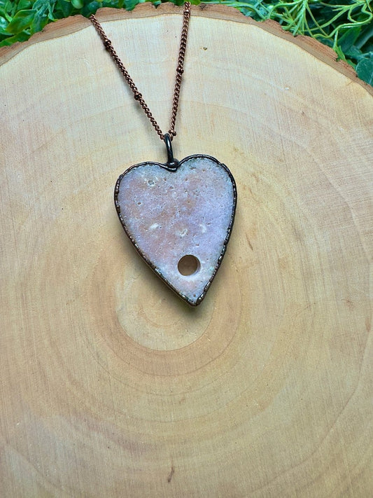 Pink Amethyst Planchette Necklace | Copper Ashes