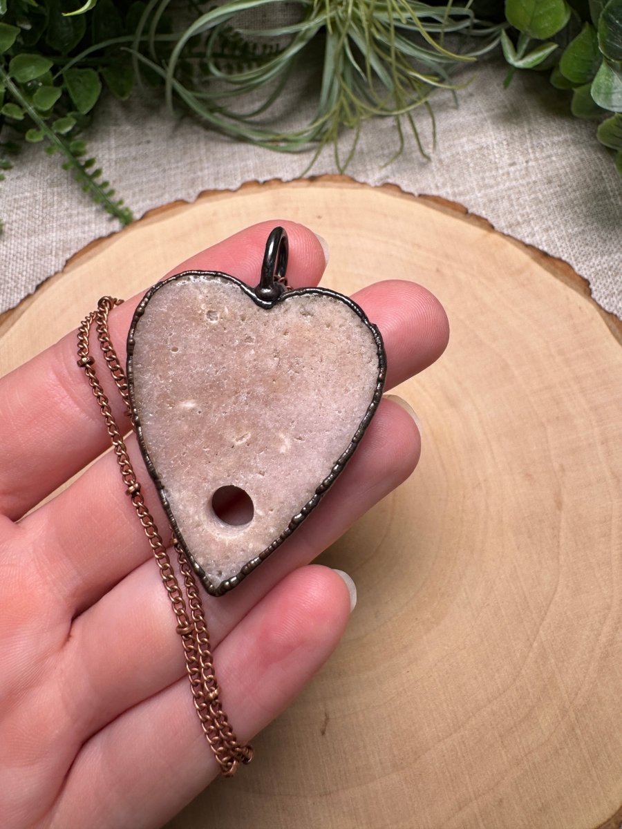 Pink Amethyst Planchette Necklace | Copper Ashes