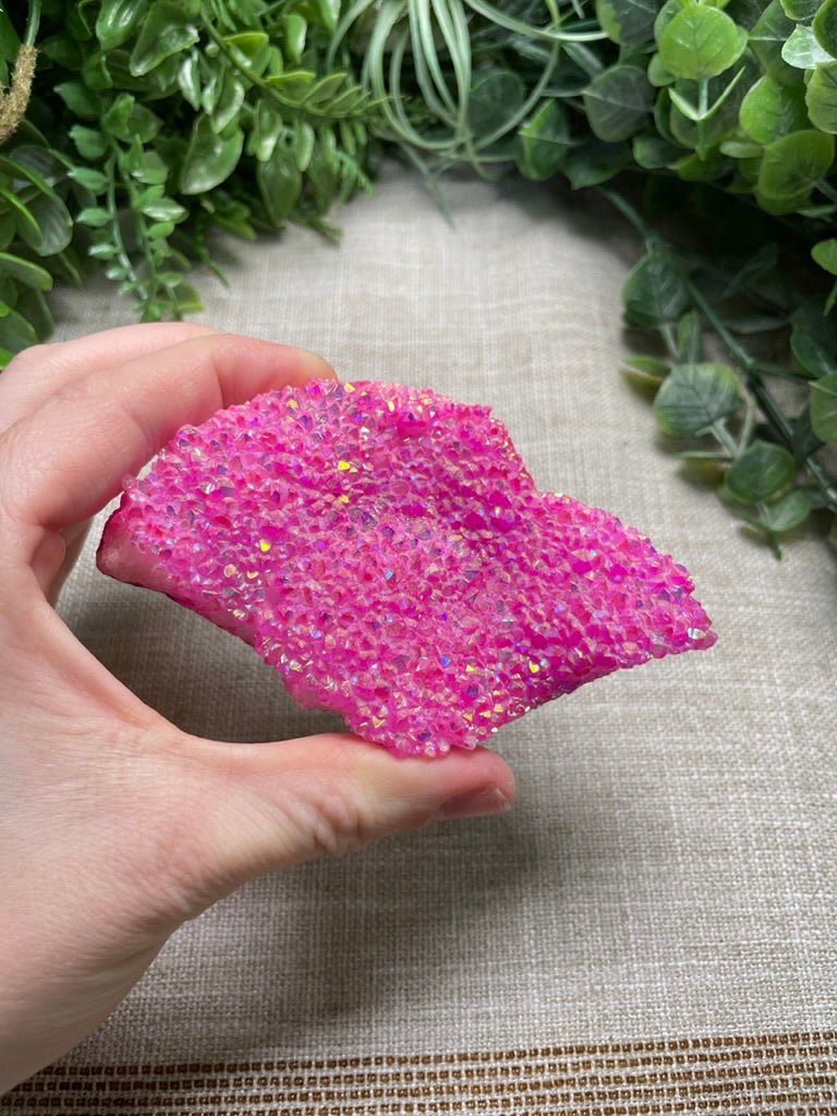 Pink Aura Quartz Cluster | Copper Ashes