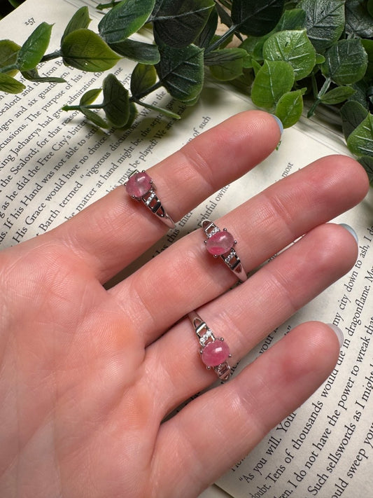 Pink Glass Adjustable Ring | Copper Ashes