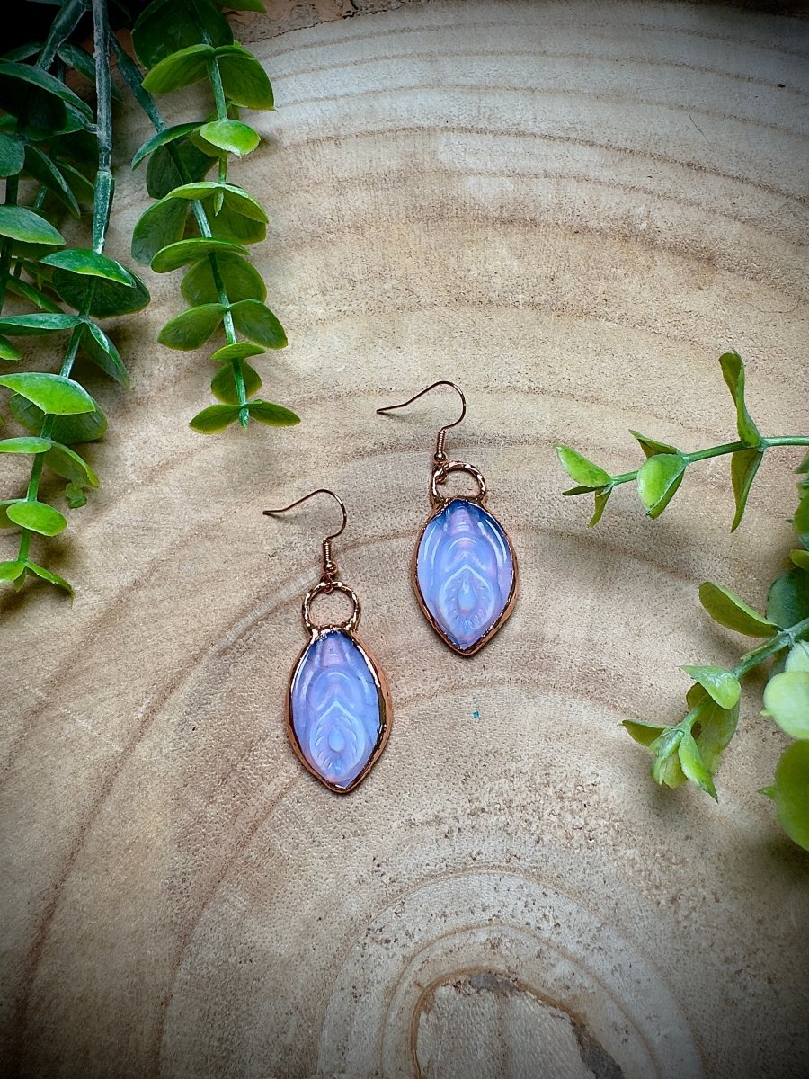 Pink Opalite Yoni Earrings | Copper Ashes