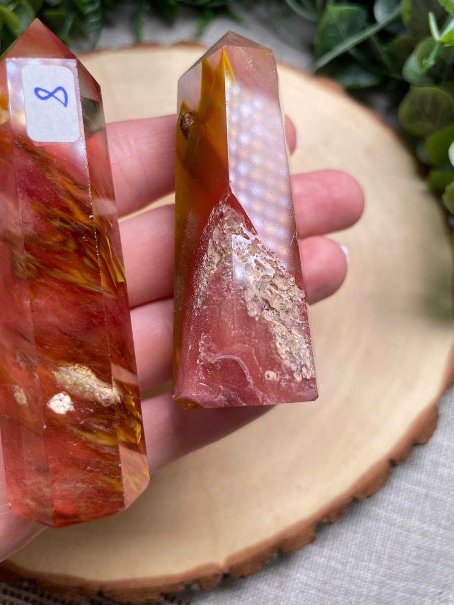 Pink Smelted Quartz (Glass) Tower | Copper Ashes