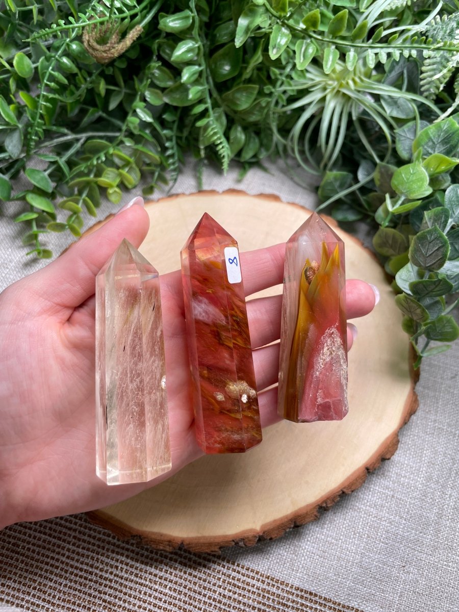 Pink Smelted Quartz (Glass) Tower | Copper Ashes