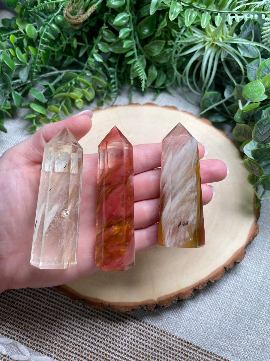 Pink Smelted Quartz (Glass) Tower | Copper Ashes