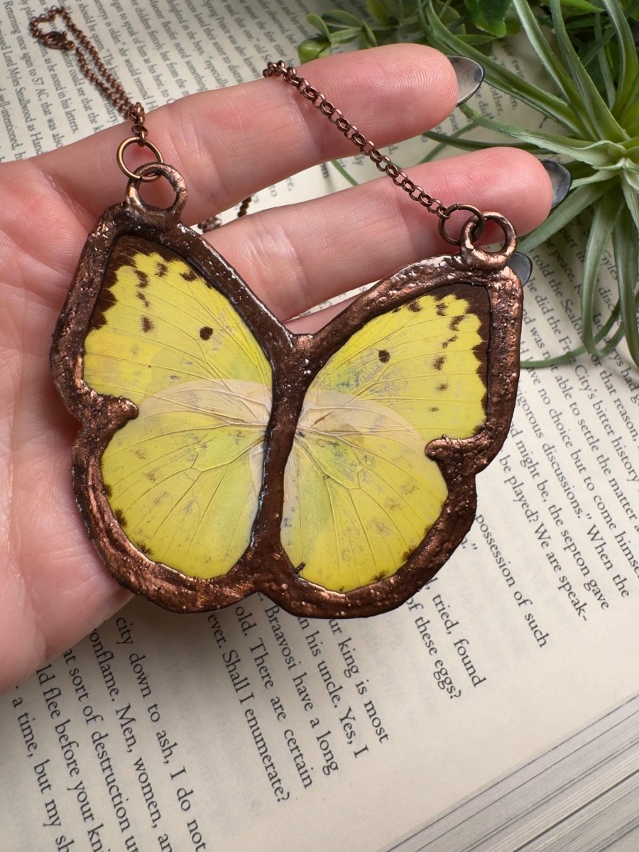 Polychrome Jasper Butterfly Necklace | Copper Ashes