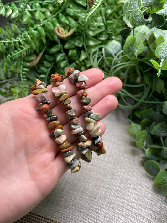 Polychrome Jasper Chip Bracelet | Copper Ashes