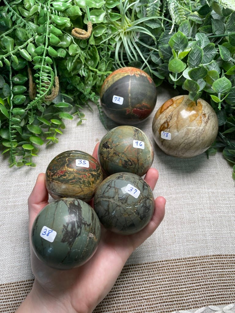 Polychrome Jasper Sphere | Copper Ashes