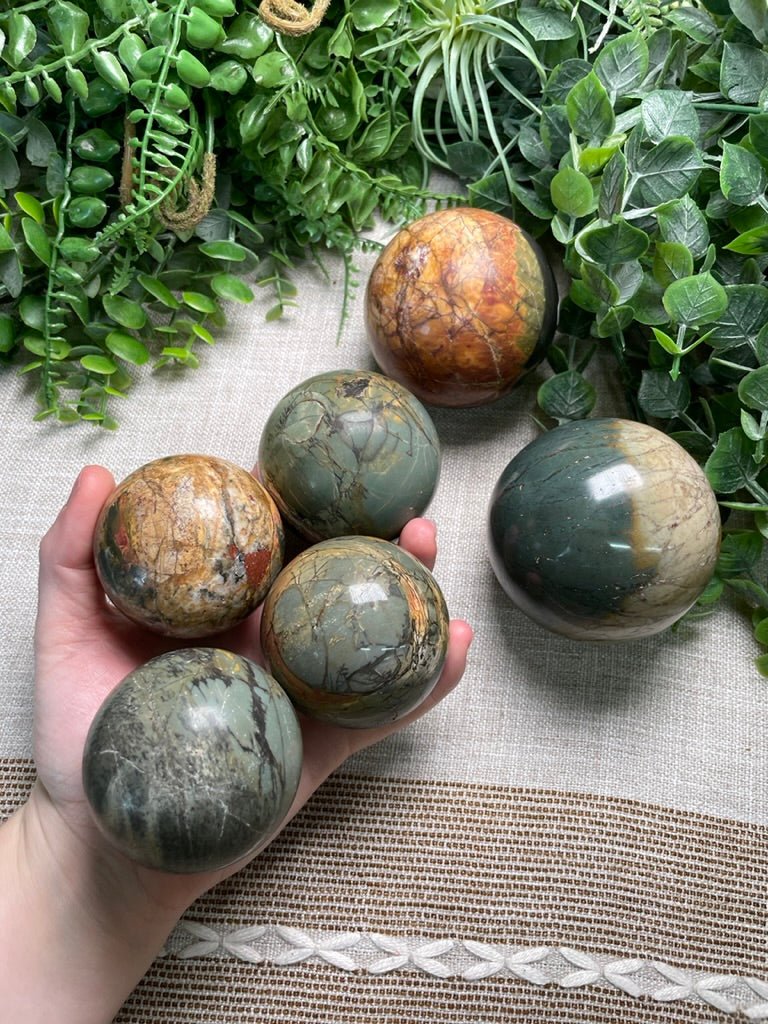 Polychrome Jasper Sphere | Copper Ashes