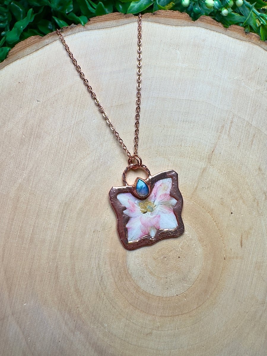 Poppyseed - Moonstone and Flower Necklace | Copper Ashes