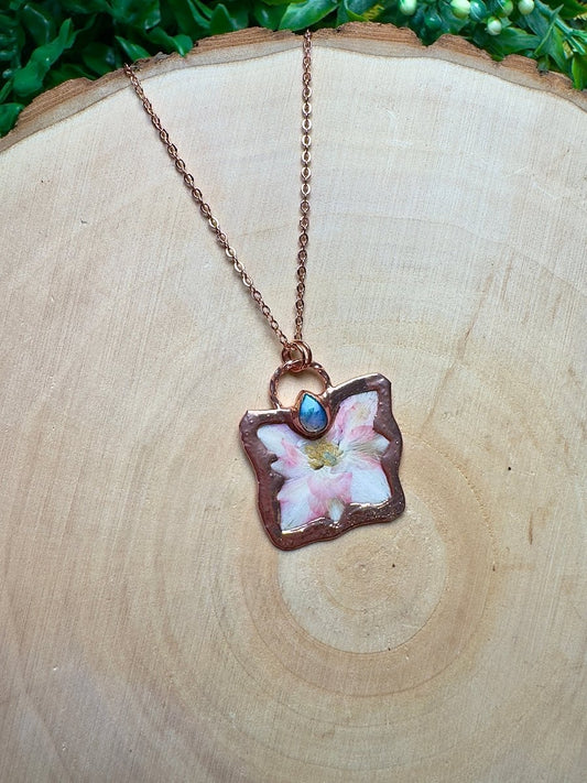 Poppyseed - Moonstone and Flower Necklace | Copper Ashes