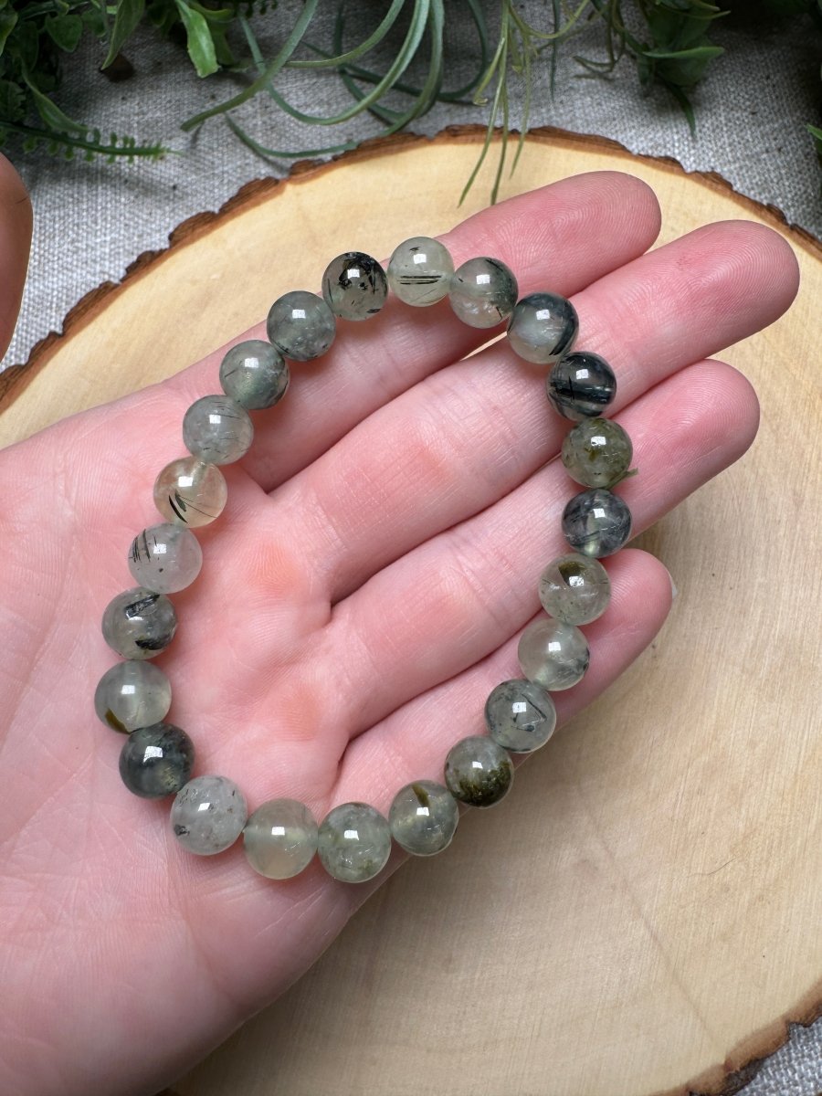 Prehnite 8mm Beaded Bracelet | Copper Ashes