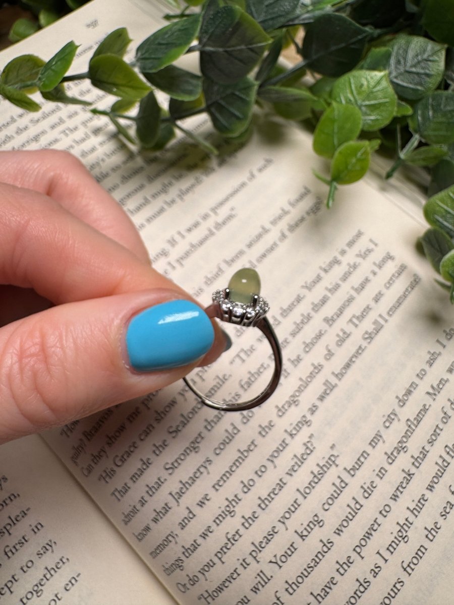 Prehnite Adjustable Ring | Copper Ashes