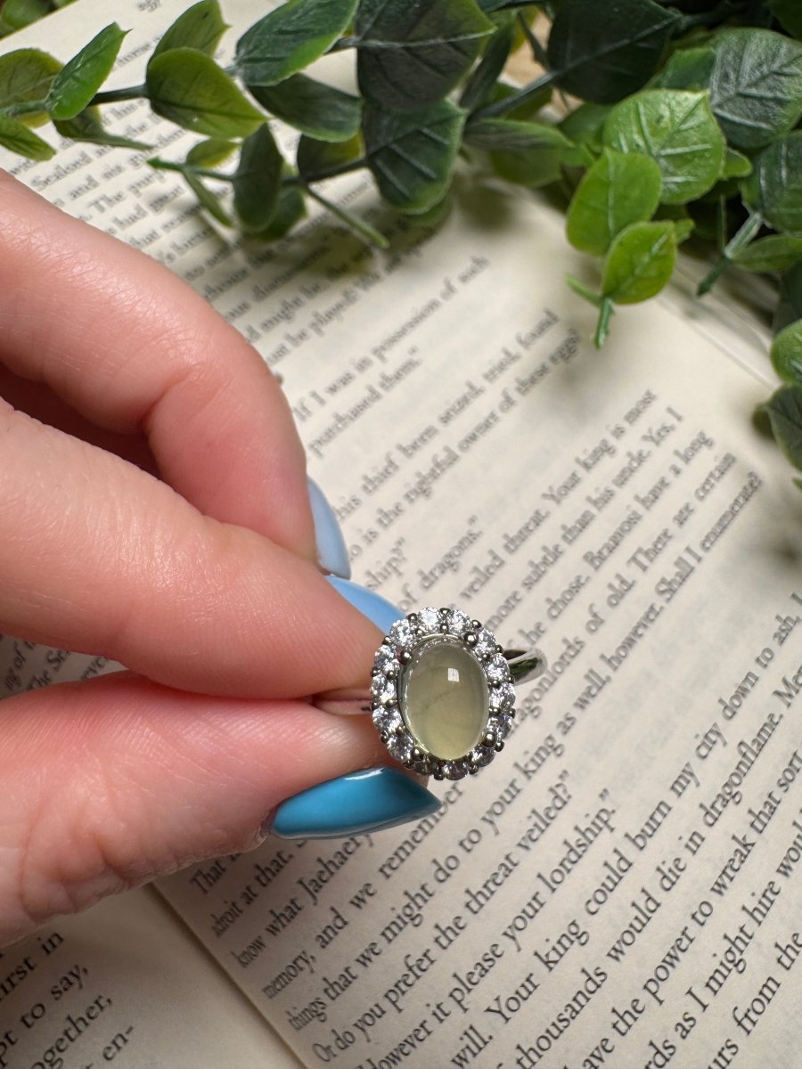 Prehnite Adjustable Ring | Copper Ashes