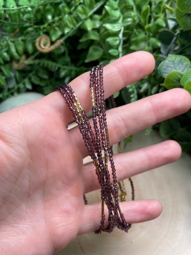 Purple Glass Crystal Choker Necklace | Copper Ashes