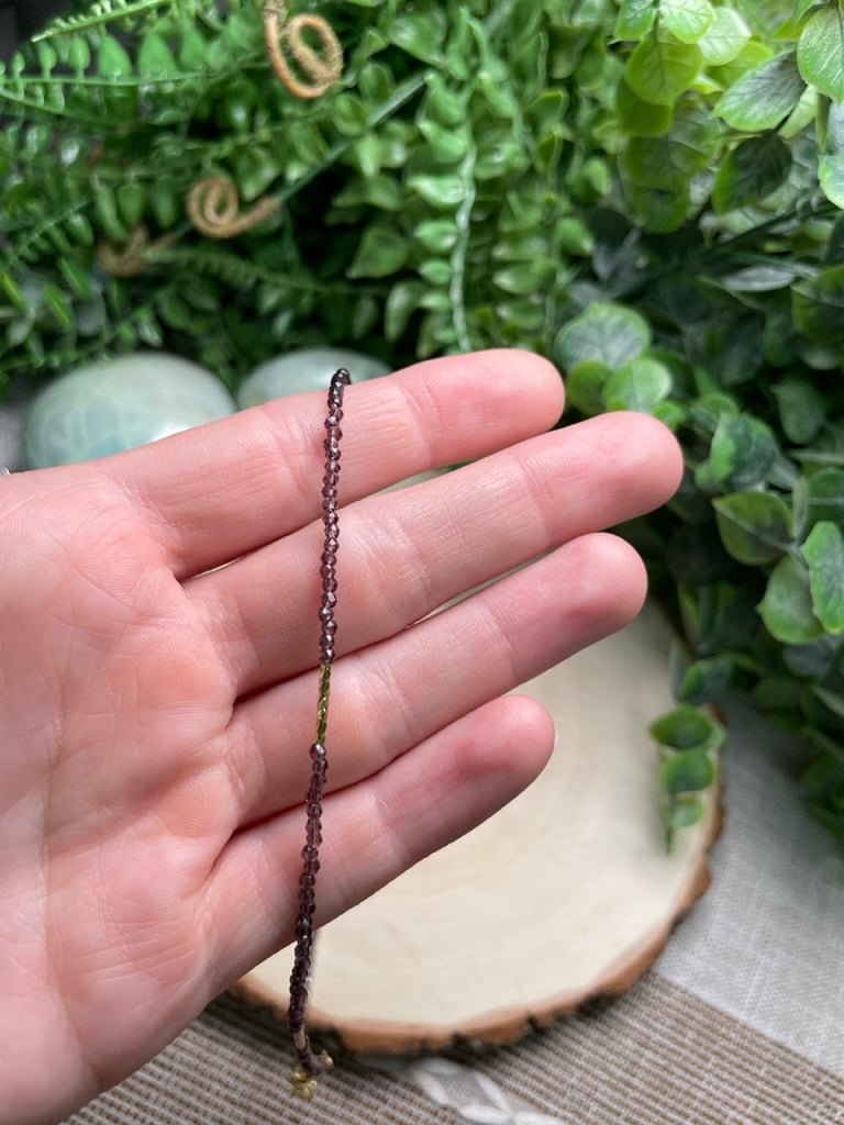 Purple Glass Crystal Choker Necklace | Copper Ashes