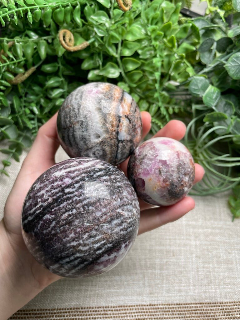 Purple Zebra Jasper Sphere | Copper Ashes