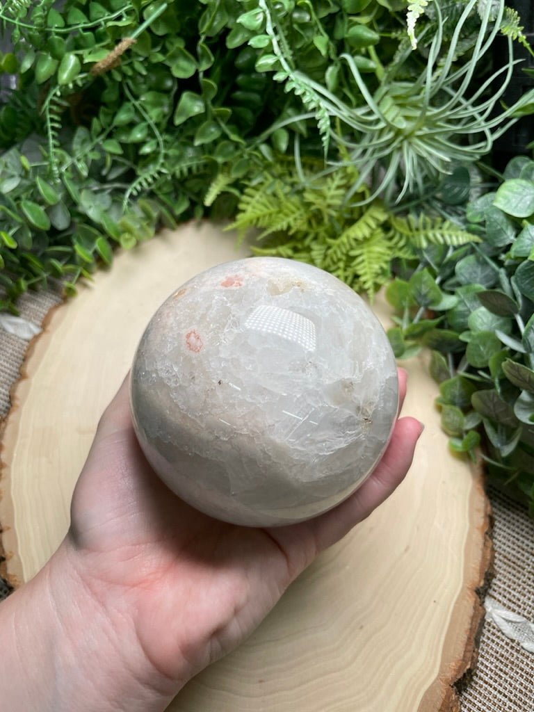 Quartz and Flower Agate Sphere | Copper Ashes