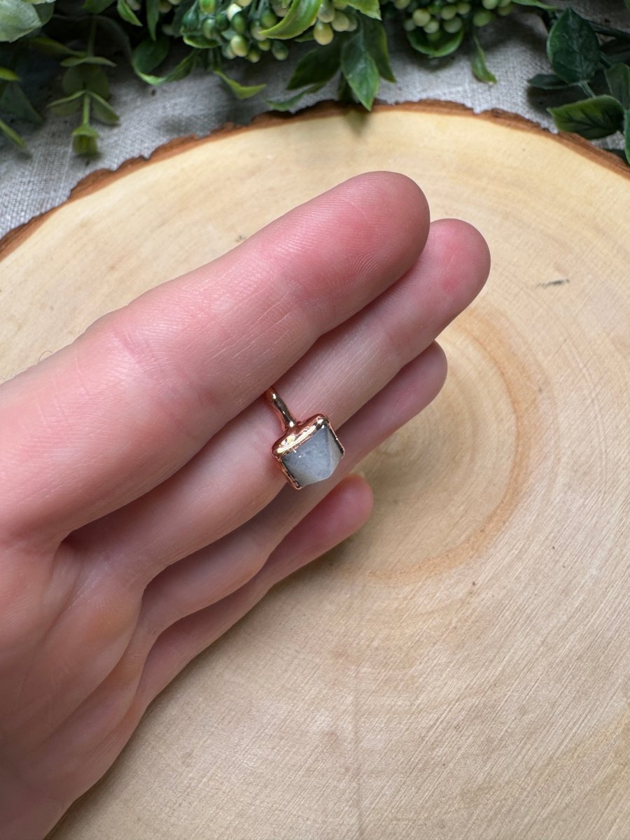Quartz Pyramid Ring Size 6.5 | Copper Ashes