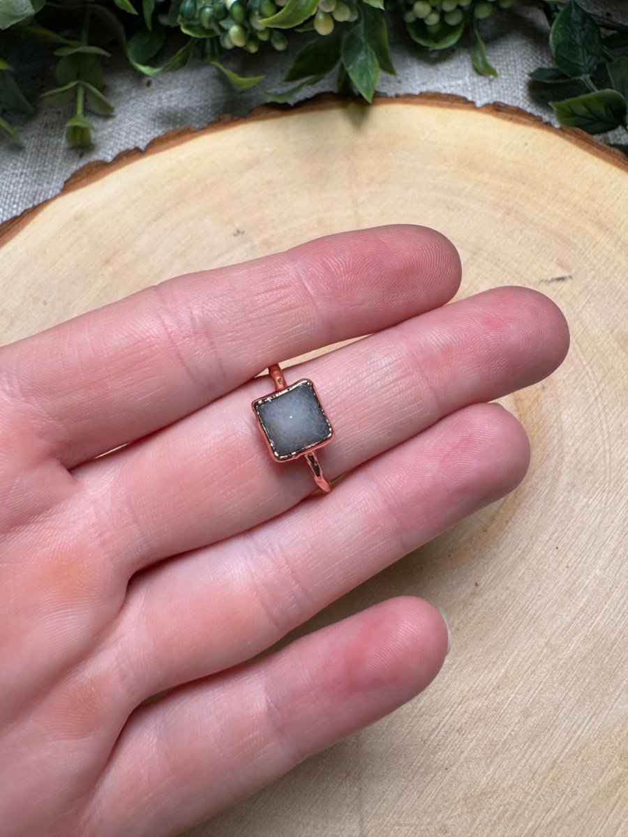 Quartz Pyramid Ring Size 6.5 | Copper Ashes