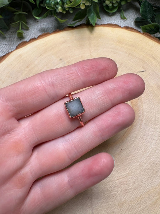 Quartz Pyramid Ring Size 6.5 | Copper Ashes