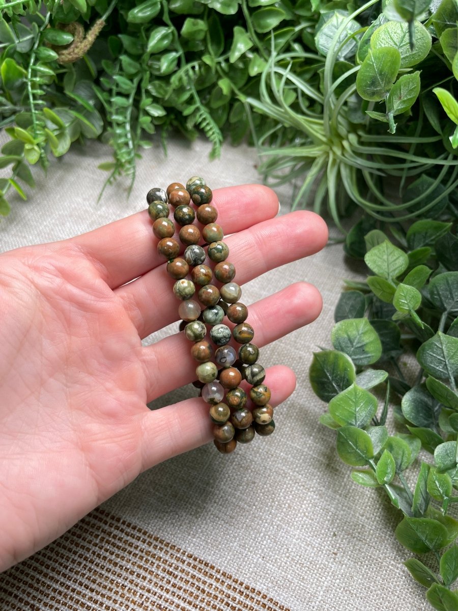 Rainforest Jasper 6mm Beaded Bracelet | Copper Ashes