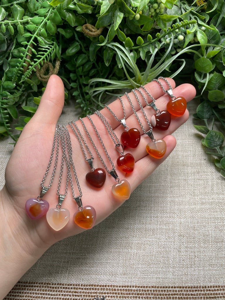 Red Agate Heart Necklace | Copper Ashes