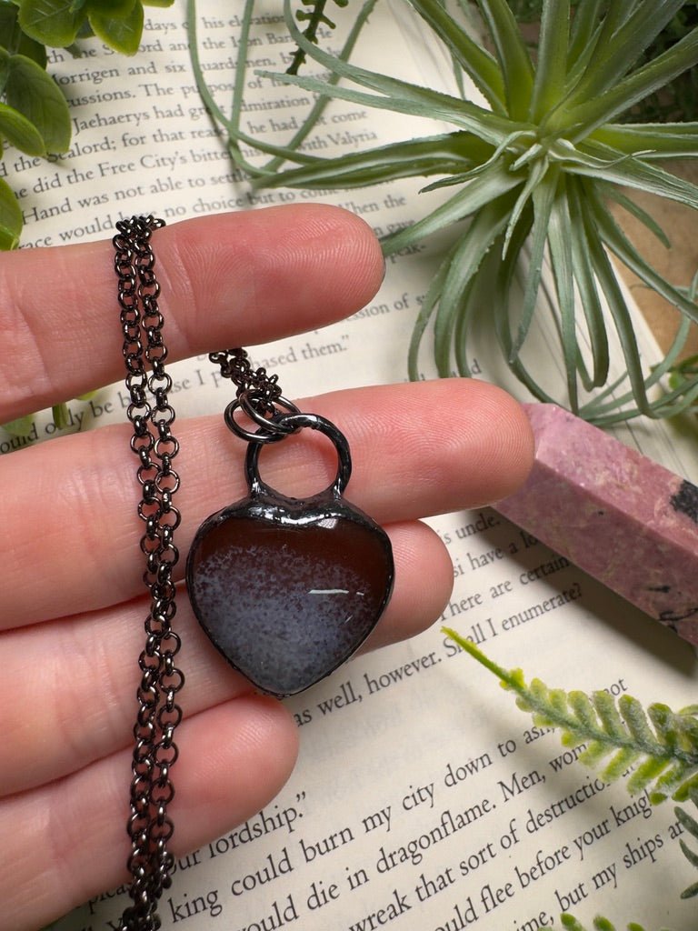 Red Agate Heart Necklace | Copper Ashes