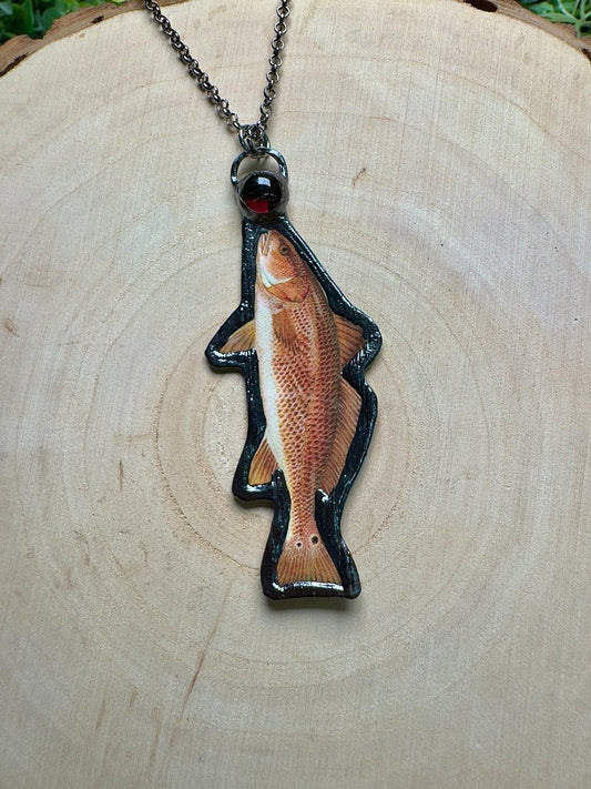 Red Drum and Garnet Necklace | Copper Ashes