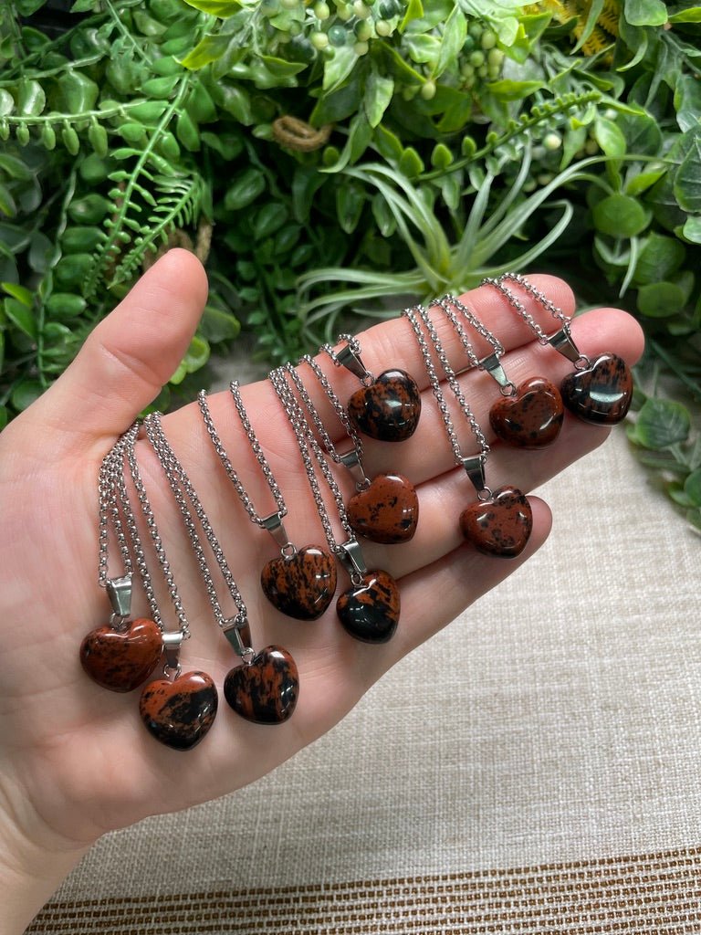 Red Obsidian Heart Necklace | Copper Ashes