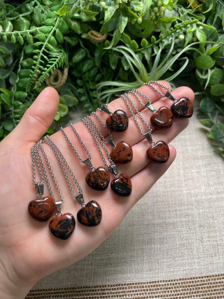 Red Obsidian Heart Necklace | Copper Ashes